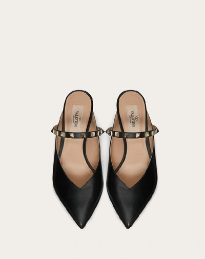 Shop Valentino Garavani Rockstud Hype Calfskin Leather Mule 45 Mm In Black