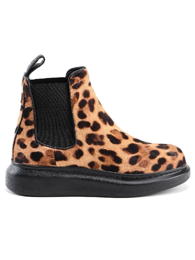 Shop Alexander Mcqueen Chelsea Boot In Leopard/black