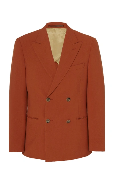 Shop Nanushka Double Breasted Suit Jacket In Orange