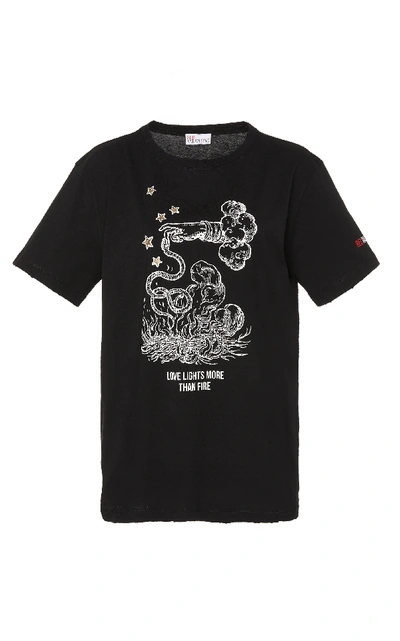 Shop Red Valentino Graphic T-shirt In Black