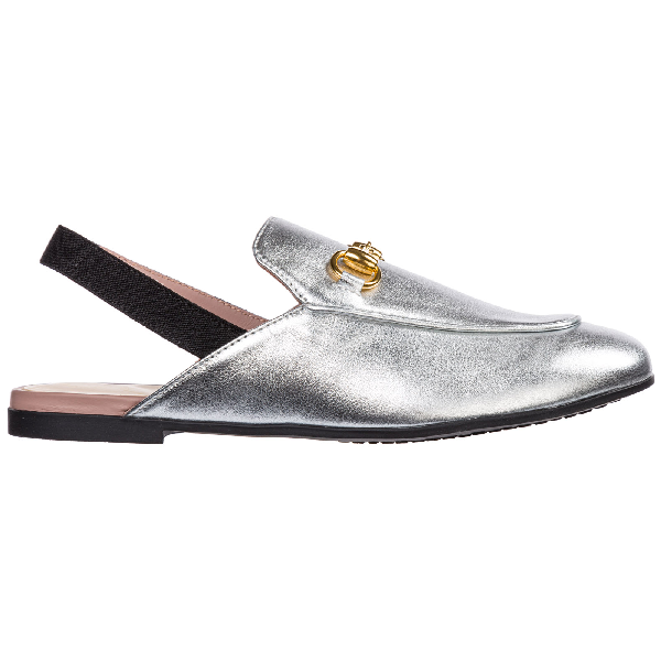 gucci silver slippers