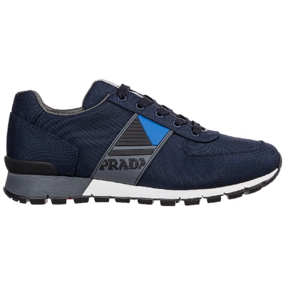 Prada Men's Shoes Trainers Sneakers In Blue | ModeSens