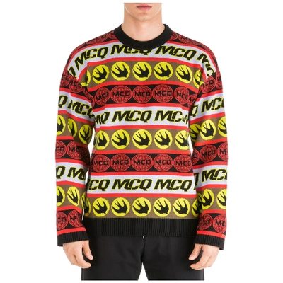 Shop Mcq By Alexander Mcqueen Men's Crew Neck Neckline Jumper Sweater Pullover Swallow In Red