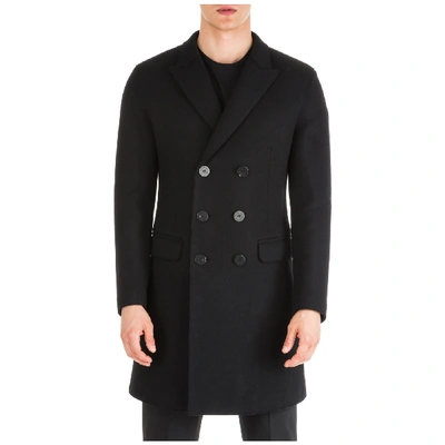 Shop Neil Barrett Men's Double Breasted Coat Overcoat  Skinny Fit In Black