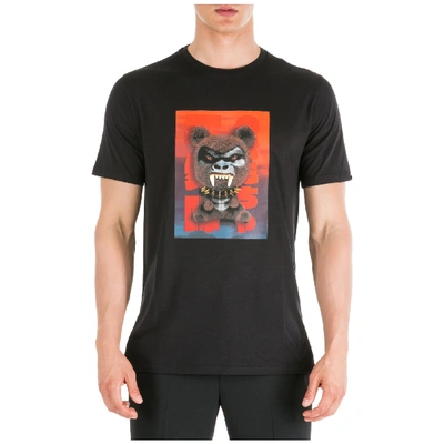 Shop Neil Barrett Men's Short Sleeve T-shirt Crew Neckline Jumper Fetish Bear.03 Loose Fit In Black