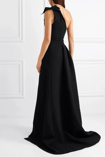 Shop Maticevski Virtuoso One-shoulder Cady Gown In Black