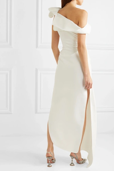 Shop Maticevski Slinger One-shoulder Asymmetric Cady Gown In White
