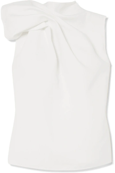 Shop Maticevski Deadly Asymmetric Gathered Cady Blouse In White