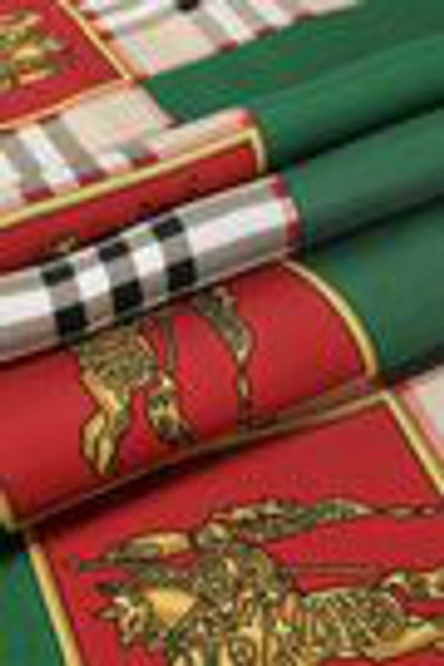 Shop Burberry Printed Silk-twill Scarf In Multicolor