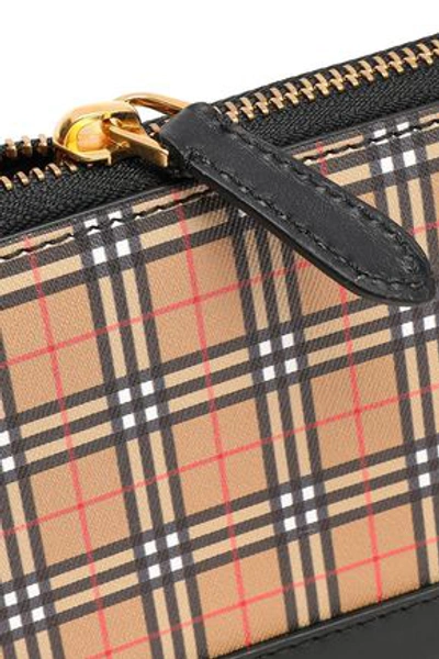 Shop Burberry Checked Canvas And Leather Continental Wallet In Black