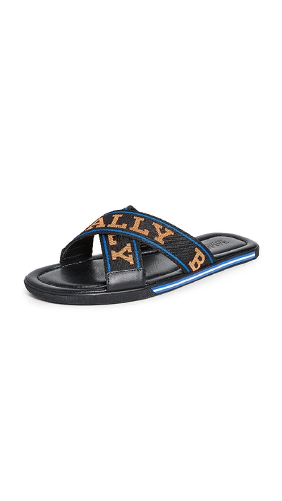 Shop Bally Bonks Slide Sandals In Black