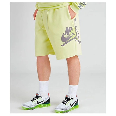 Shop Nike Jordan Men's Jordan Jumpman Classics Shorts In Yellow Size Medium Cotton/polyester