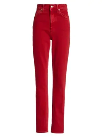 Shop Helmut Lang Femme Hi Spikes Skinny Jeans In Oxidized Red Stone