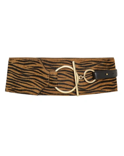 Shop Maison Boinet Zebra Corset Waist Belt In Brown