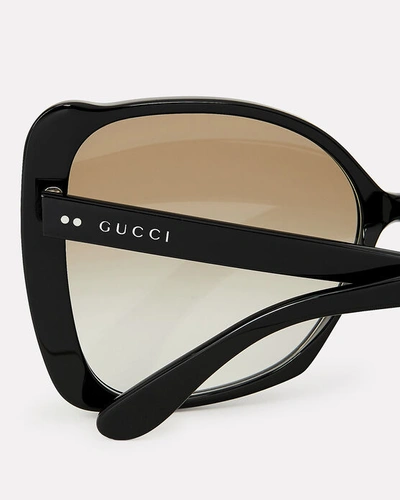 Shop Gucci Oversized Square Frame Sunglasses In Black