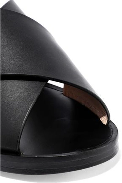 Shop Stuart Weitzman Studded Leather Slides In Black
