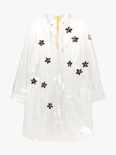 Shop Moncler Genius 4 Moncler Simone Rocha Floral Appliqué Raincoat In White