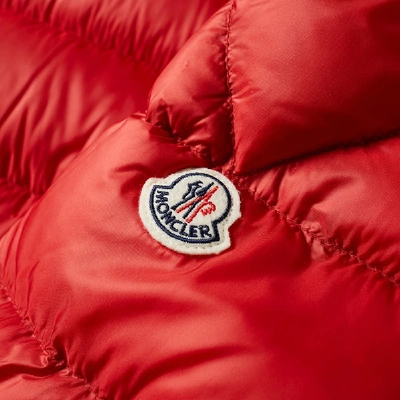 Shop Moncler Piriac Big Logo Down Jacket In Red