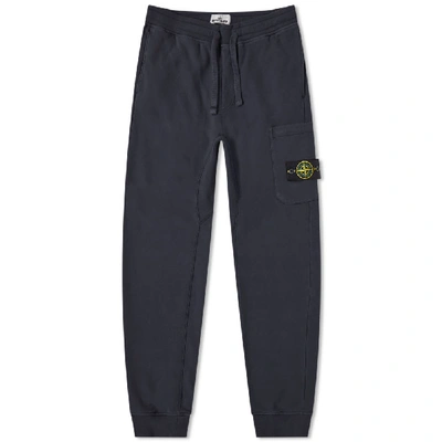 Shop Stone Island Garment Dyed Cargo Sweat Pant In Blue