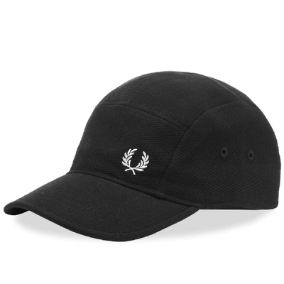 Shop Fred Perry Authentic Textured 5-panel Cap In Black