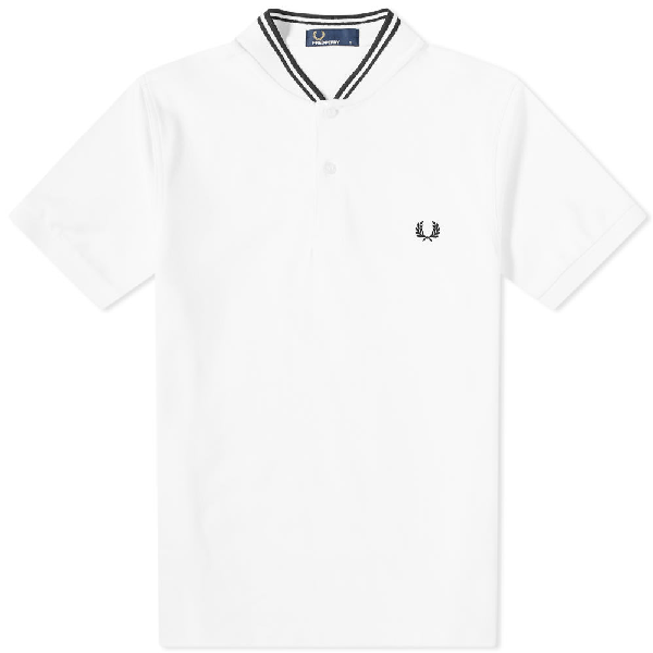 Fred Perry Authentic Bomber Collar Polo In White | ModeSens