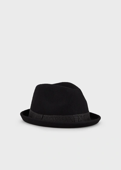 Shop Emporio Armani Fedora Hats - Item 46659613 In Black