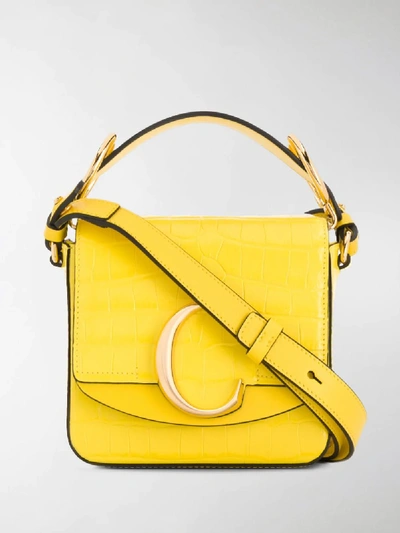 Shop Chloé Mini C Bag In Yellow