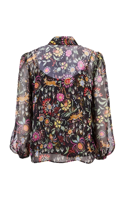 Shop La Doublej Bronte Printed Blouse In Black