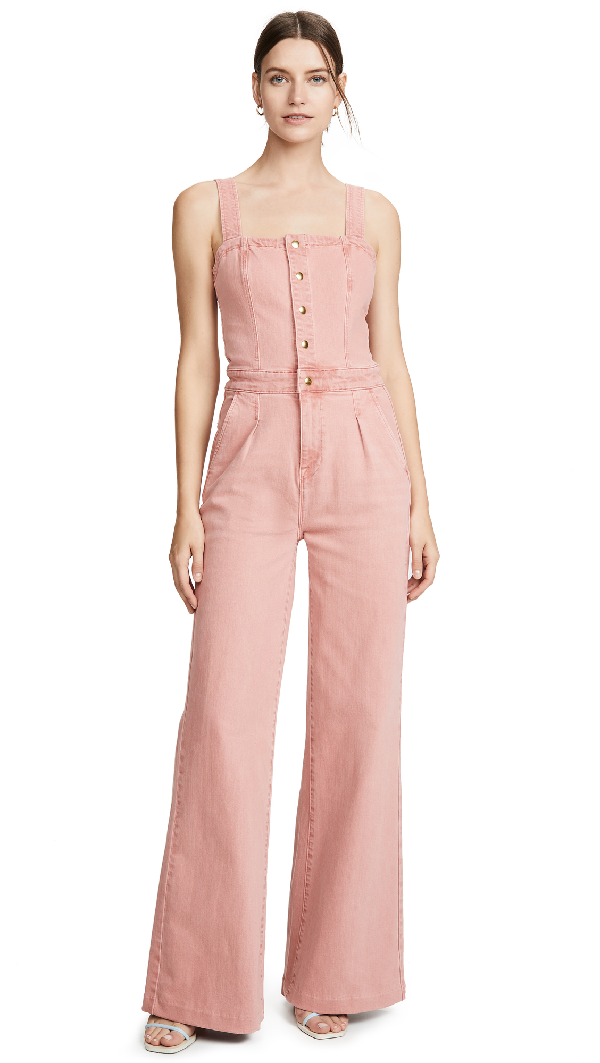 Frame Vintage Sleeveless Denim Jumpsuit In Peony Modesens