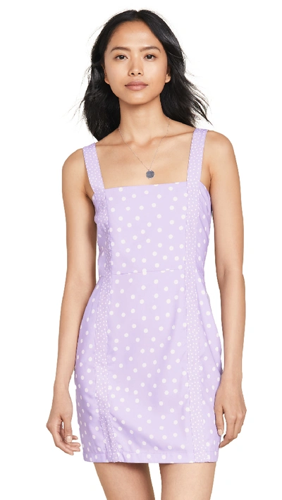 Shop Solid & Striped Mini Dress In Lavender Dot