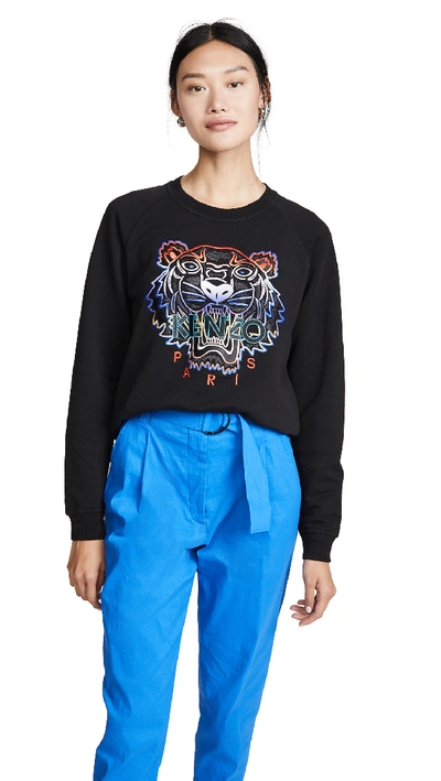 Shop Kenzo Gradient Tiger Sweatshirt In Black