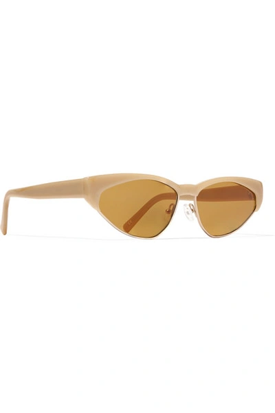 Shop Andy Wolf Volta Cat-eye Acetate And Gold-tone Sunglasses In Neutral