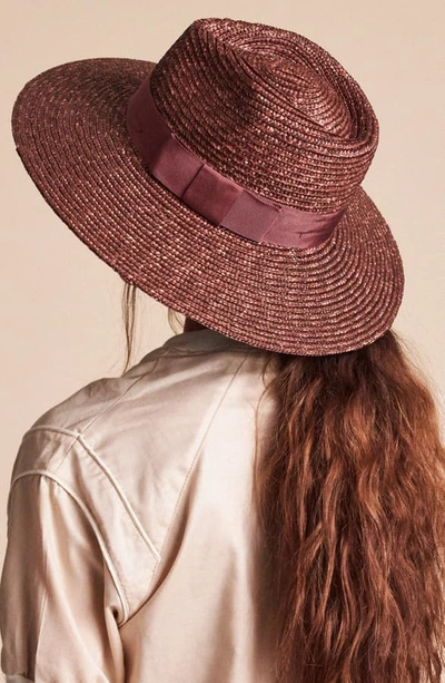 Shop Brixton Joanna Straw Hat In Dark Lilac