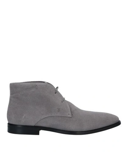 Shop Tod's Ankle Boots In Dove Grey