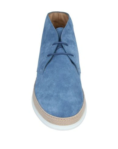 Shop Tod's Boots In Pastel Blue