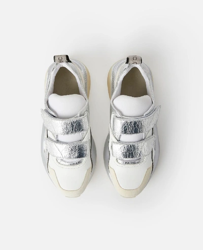 Shop Stella Mccartney White Eclypse Metallic Sneakers