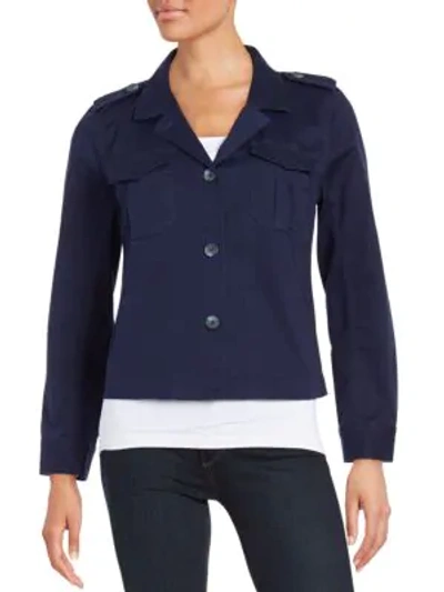 Shop Vince Camuto Cotton Chino Jacket In Evening Navy