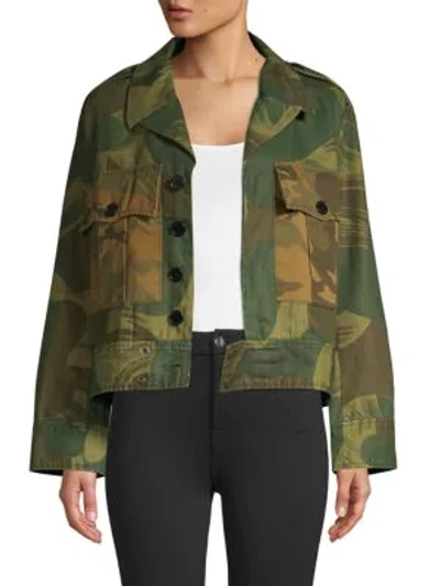 Shop Zadig & Voltaire Kaleno Camo-print Military Jacket In Khaki