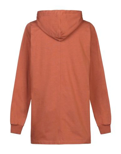 Shop Rick Owens Hooded Sweatshirt In Rust