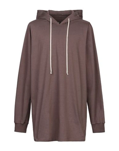 Shop Rick Owens Hooded Sweatshirt In Light Brown