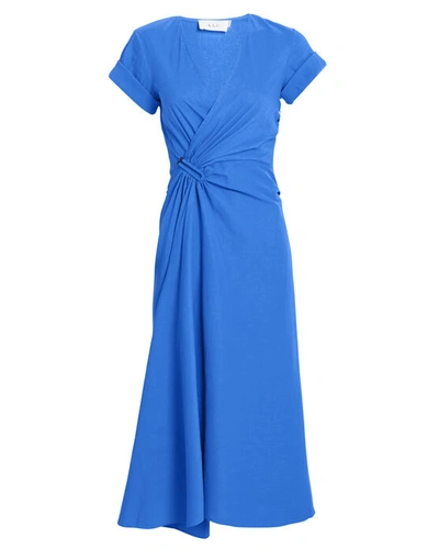 Shop A.l.c . Edie Linen Blend Midi Dress In Cobalt Blue