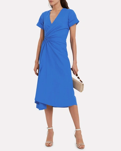 Shop A.l.c . Edie Linen Blend Midi Dress In Cobalt Blue