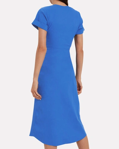 Shop A.l.c . Edie Linen Blend Midi Dress In Cobalt Blue