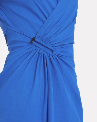 Shop A.l.c . Edie Linen Blend Midi Dress In Cobalt Blue