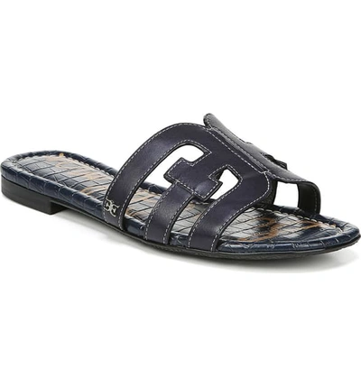 Shop Sam Edelman Bay Cutout Slide Sandal In Baltic Navy Leather