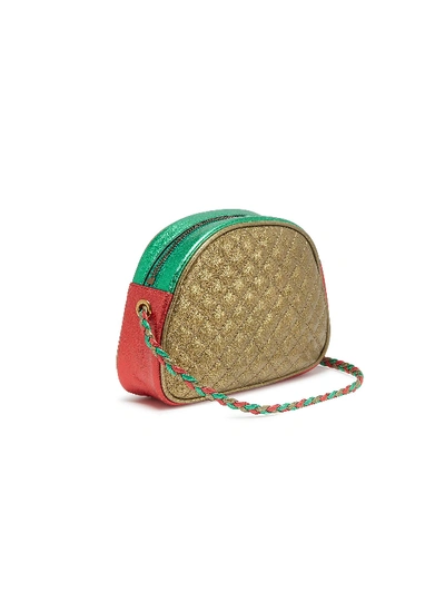 Shop Gucci Colourblock Matelassé Leather Mini Crossbody Bag In Multi-colour