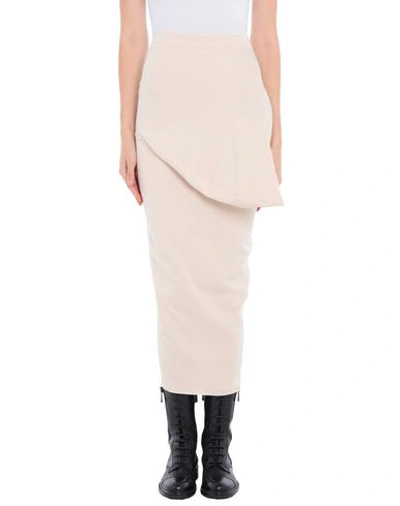 Shop Rick Owens Maxi Skirts In Ivory