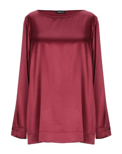 Shop Anneclaire Blouse In Maroon