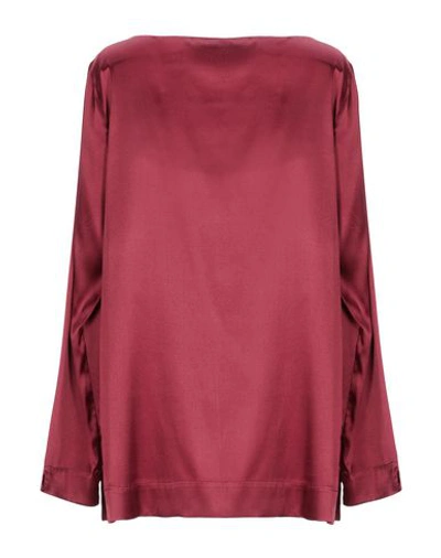 Shop Anneclaire Blouse In Maroon