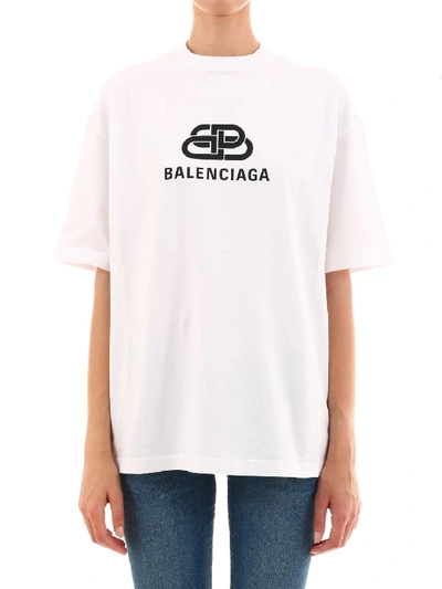 Shop Balenciaga Logo Crewneck T In White